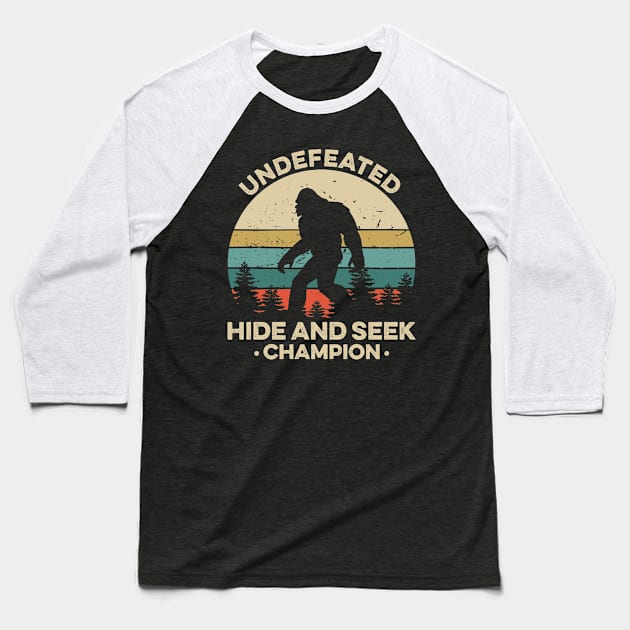 Vintage Undefeated Hide And Seek Champion Shirt Bigfoot Baseball T-Shirt by luisharun